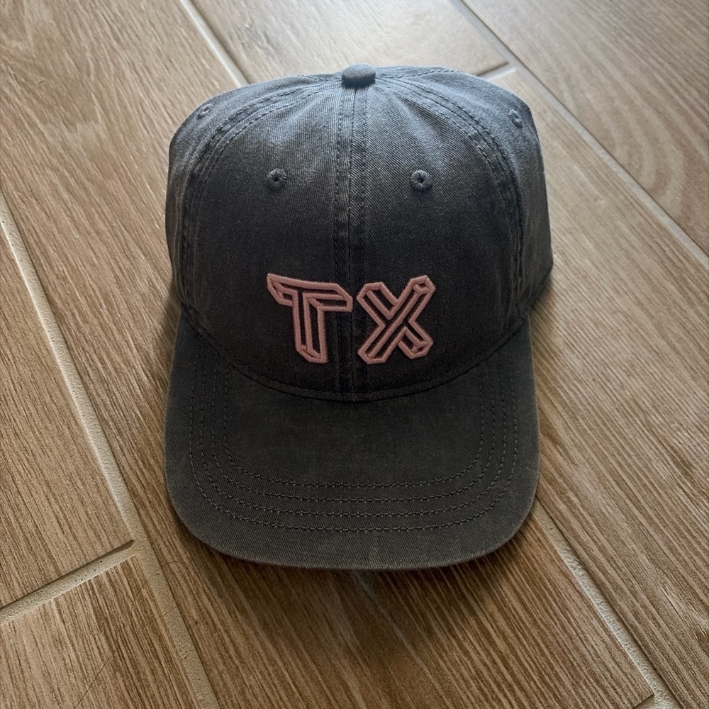 Gray Cap with Pink TX Embroidery